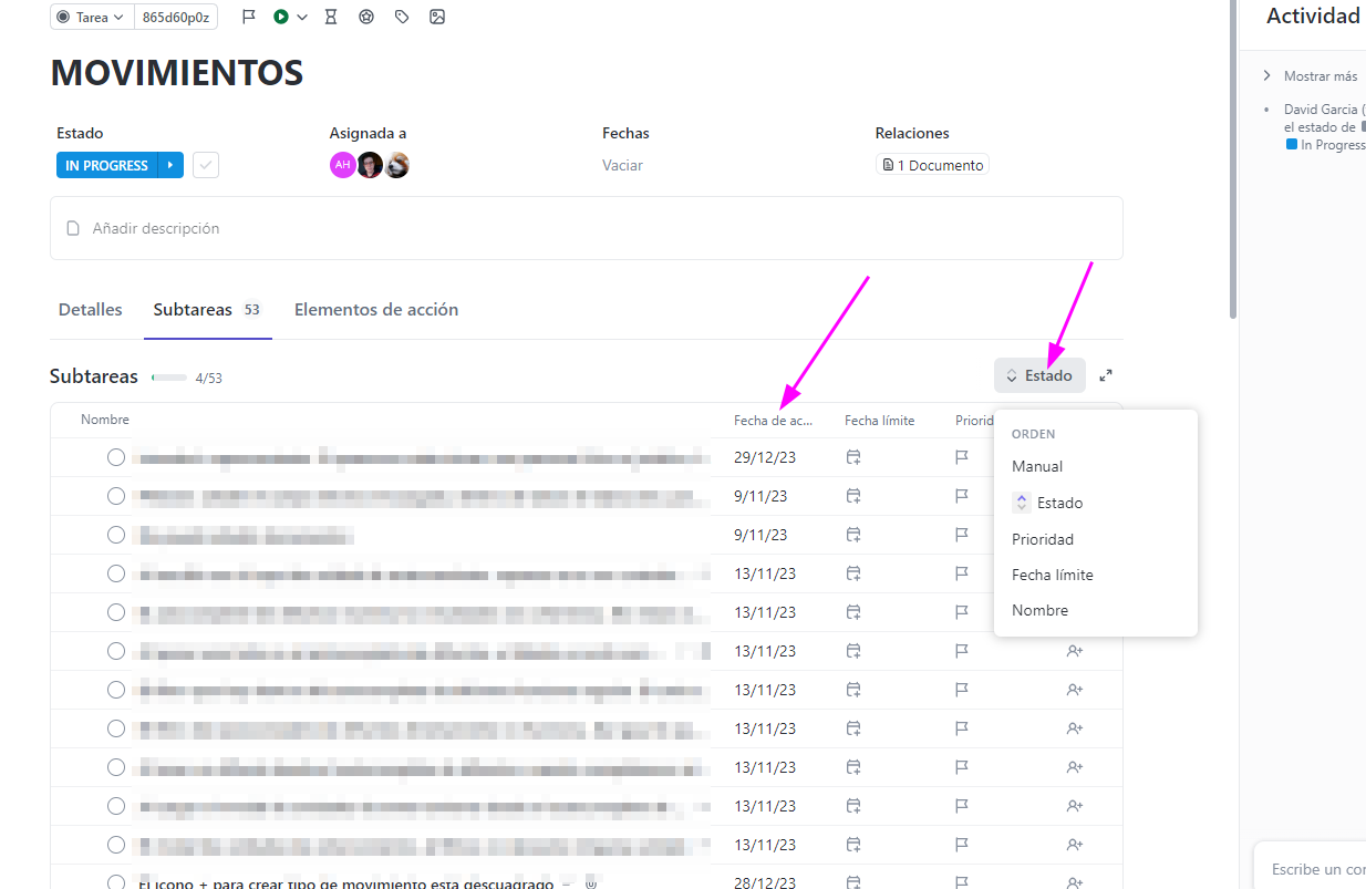 Customize columns for subtasks in task view voters clickup