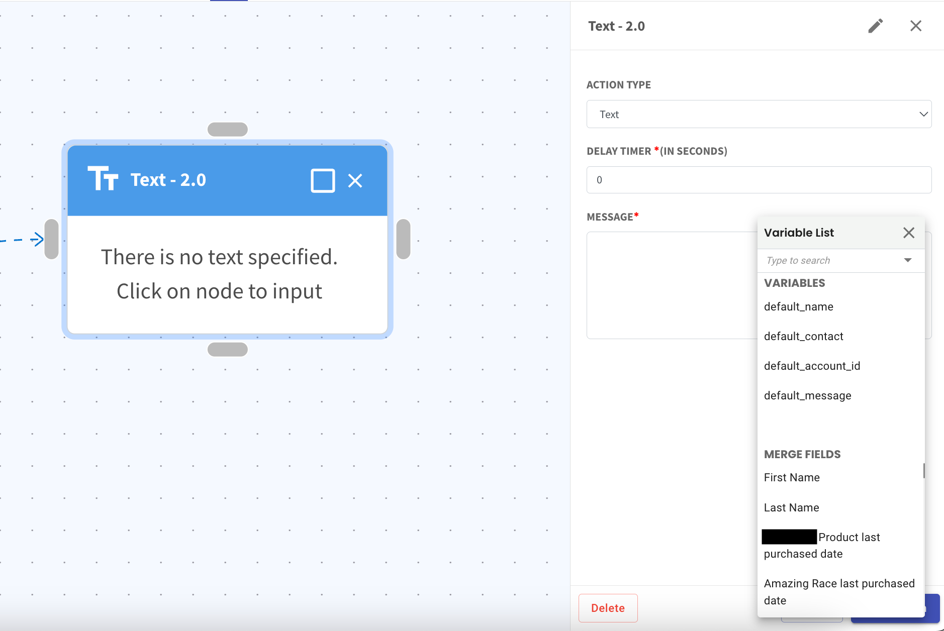 flowbuilder added new variable