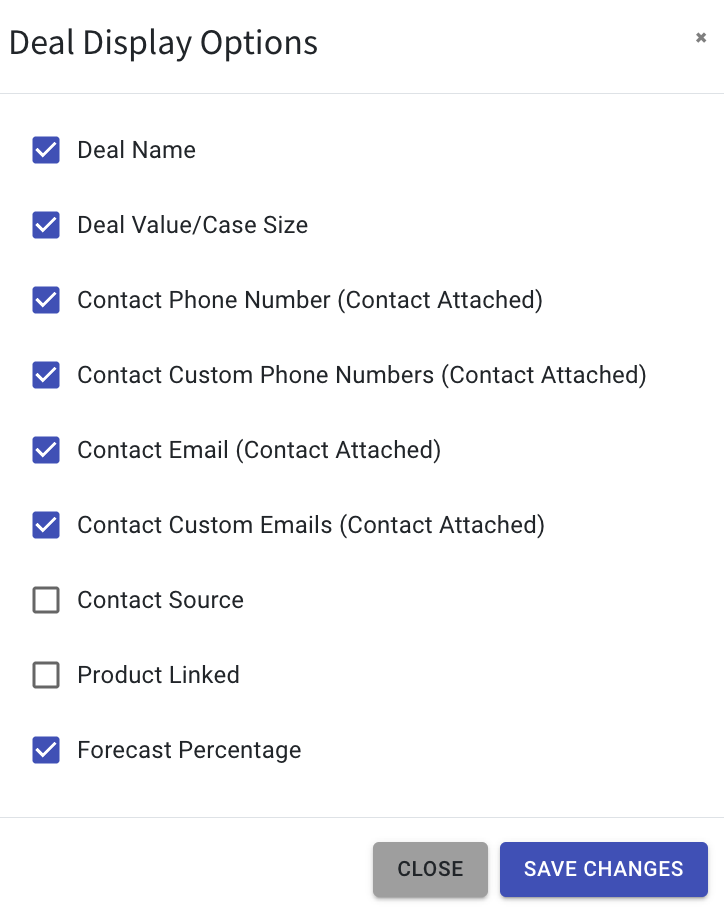 kpi pipeline forecast percentage config