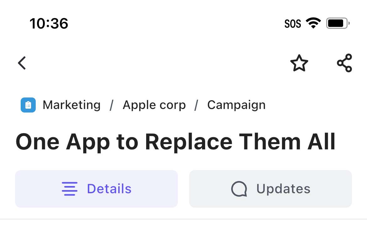 Show full breadcrumbs in Mobile Task view (Space, Folder, List