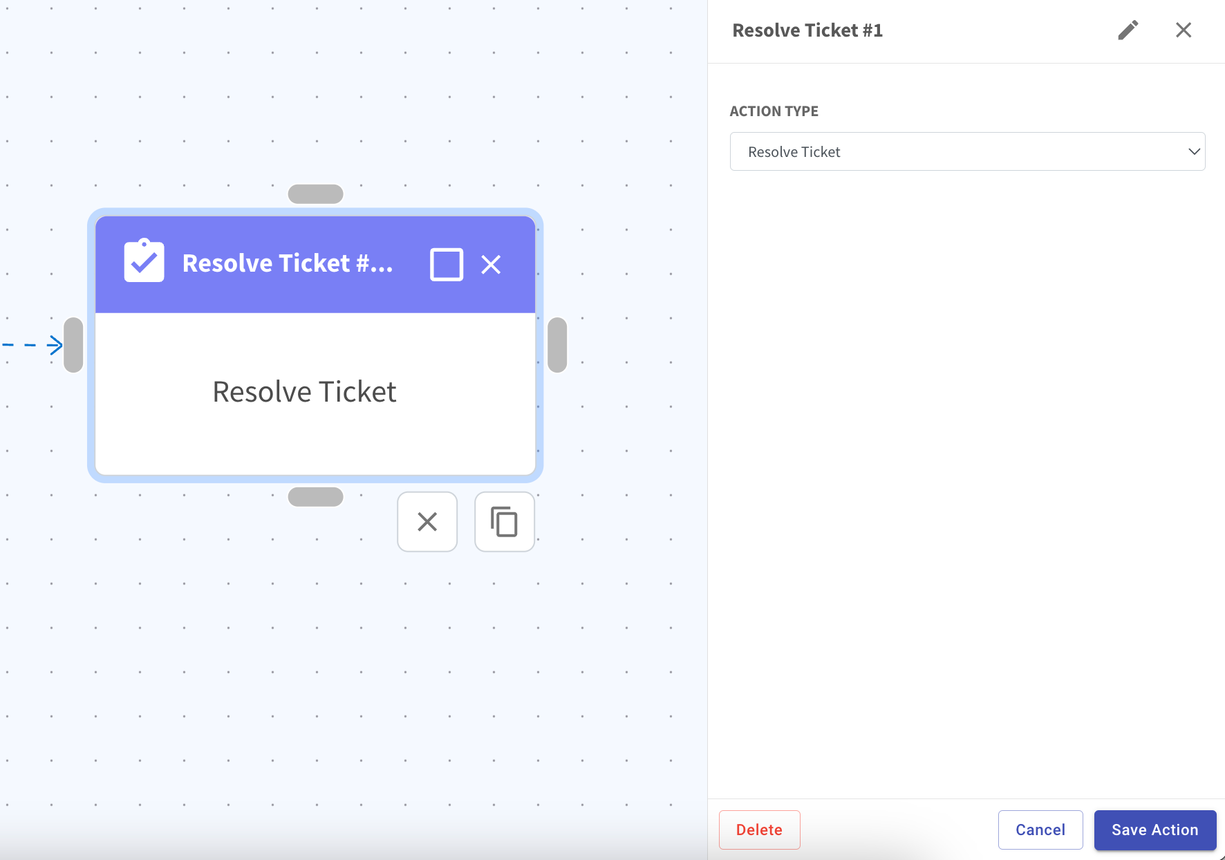 resolve ticket node