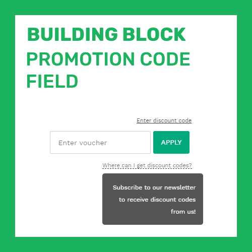 Promotion code field