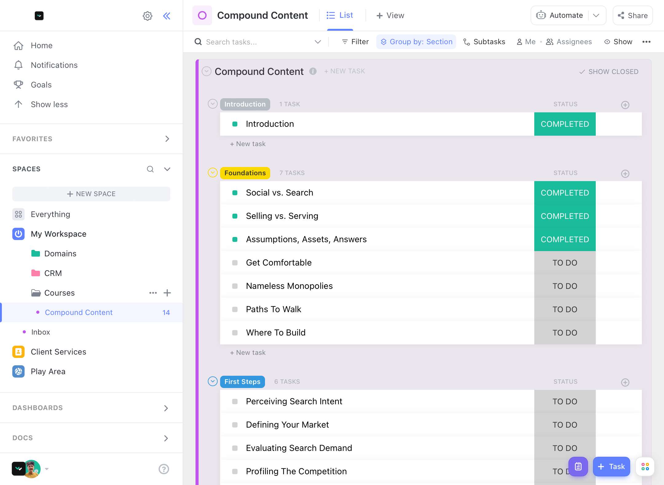 View attached docs and doc comments in list view | Voters | ClickUp