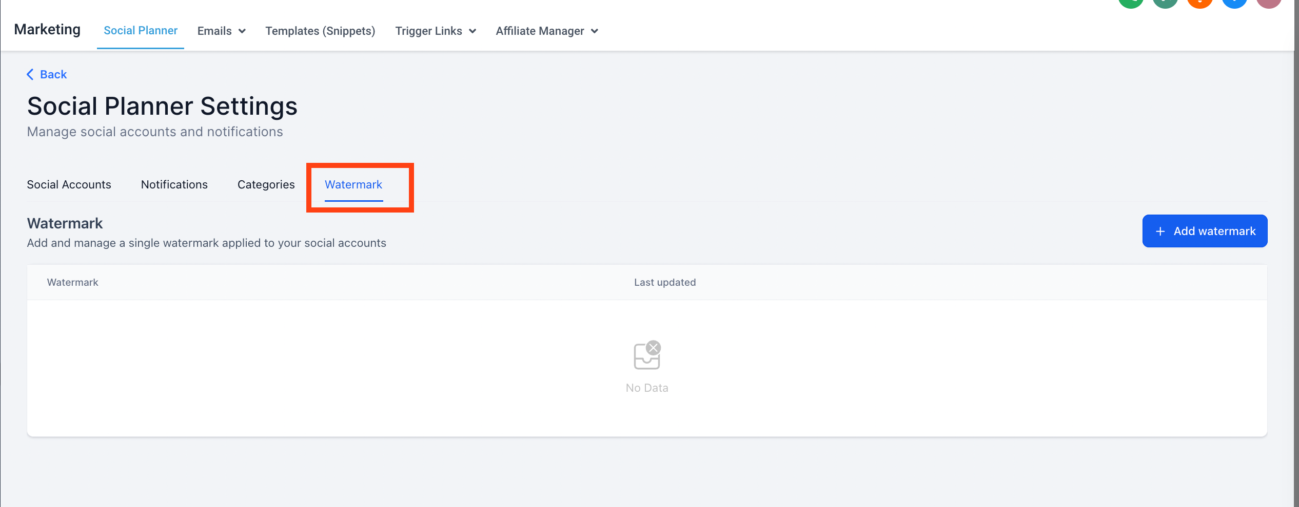 social planner watermark update