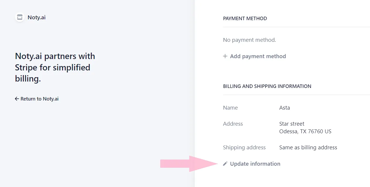 billing billing info changed