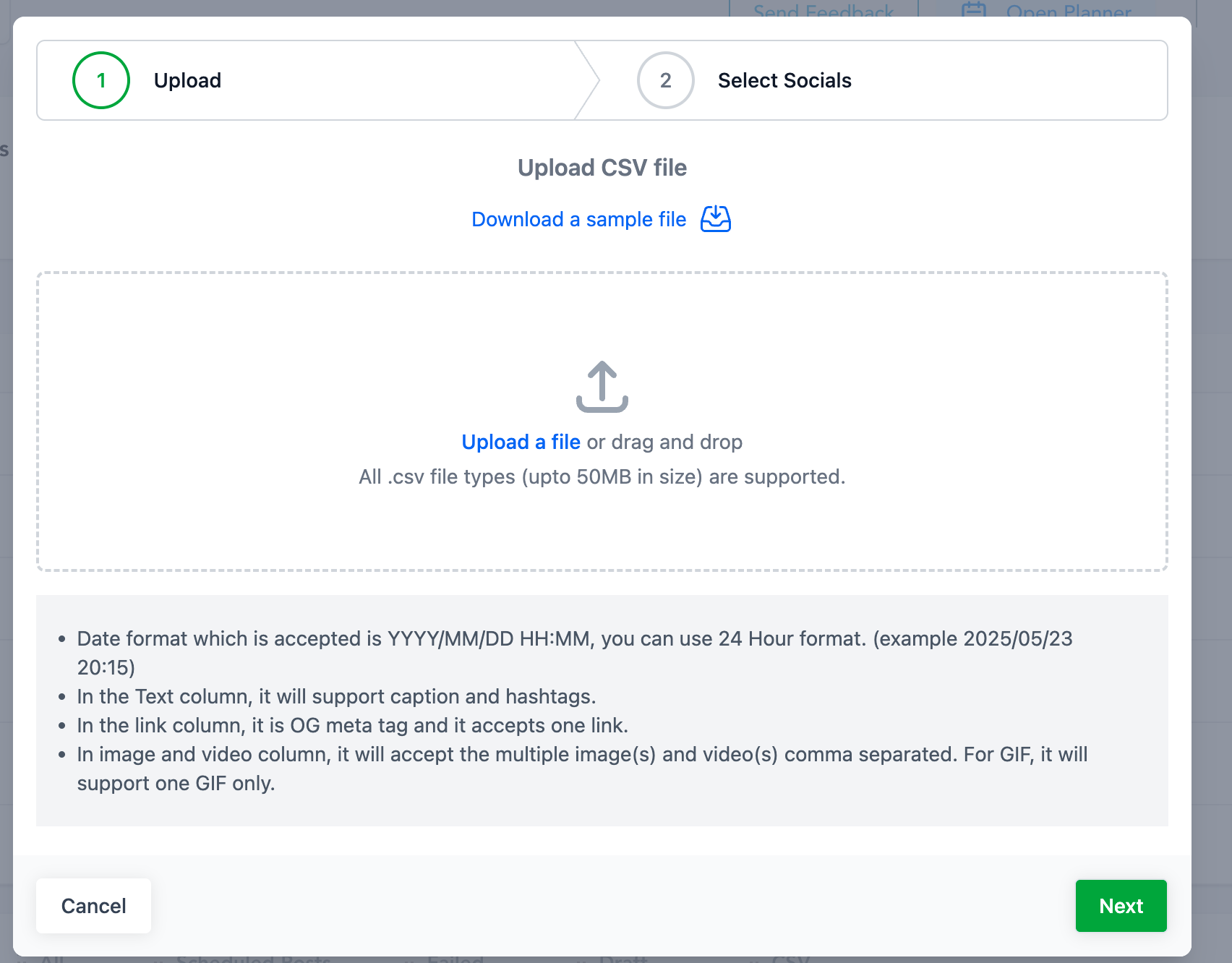 CSV import