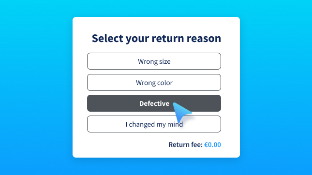 Return fee based on return reason