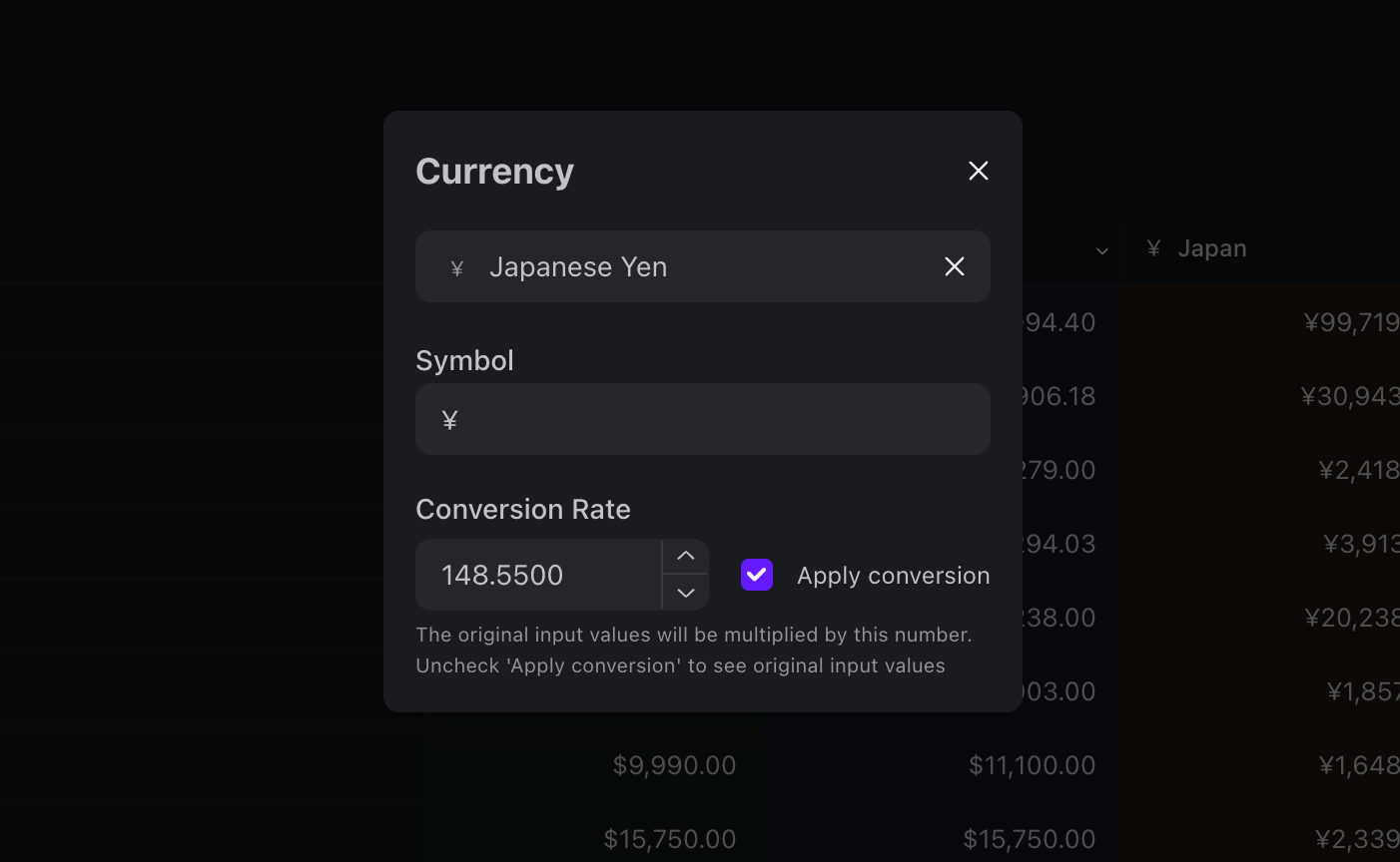 Saturation - Currency Conversion