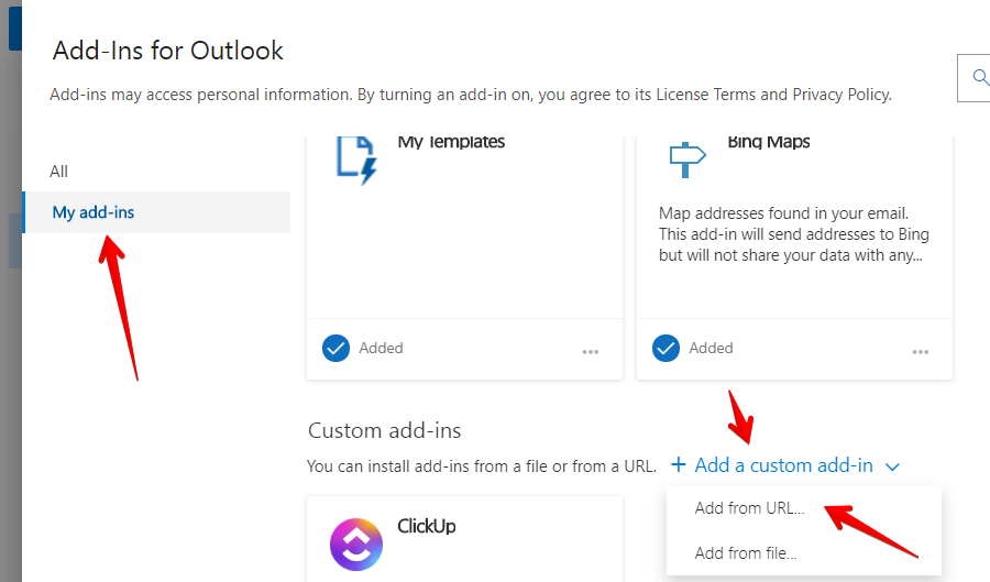 Outlook addin not loading (June 2020) Bugs ClickUp