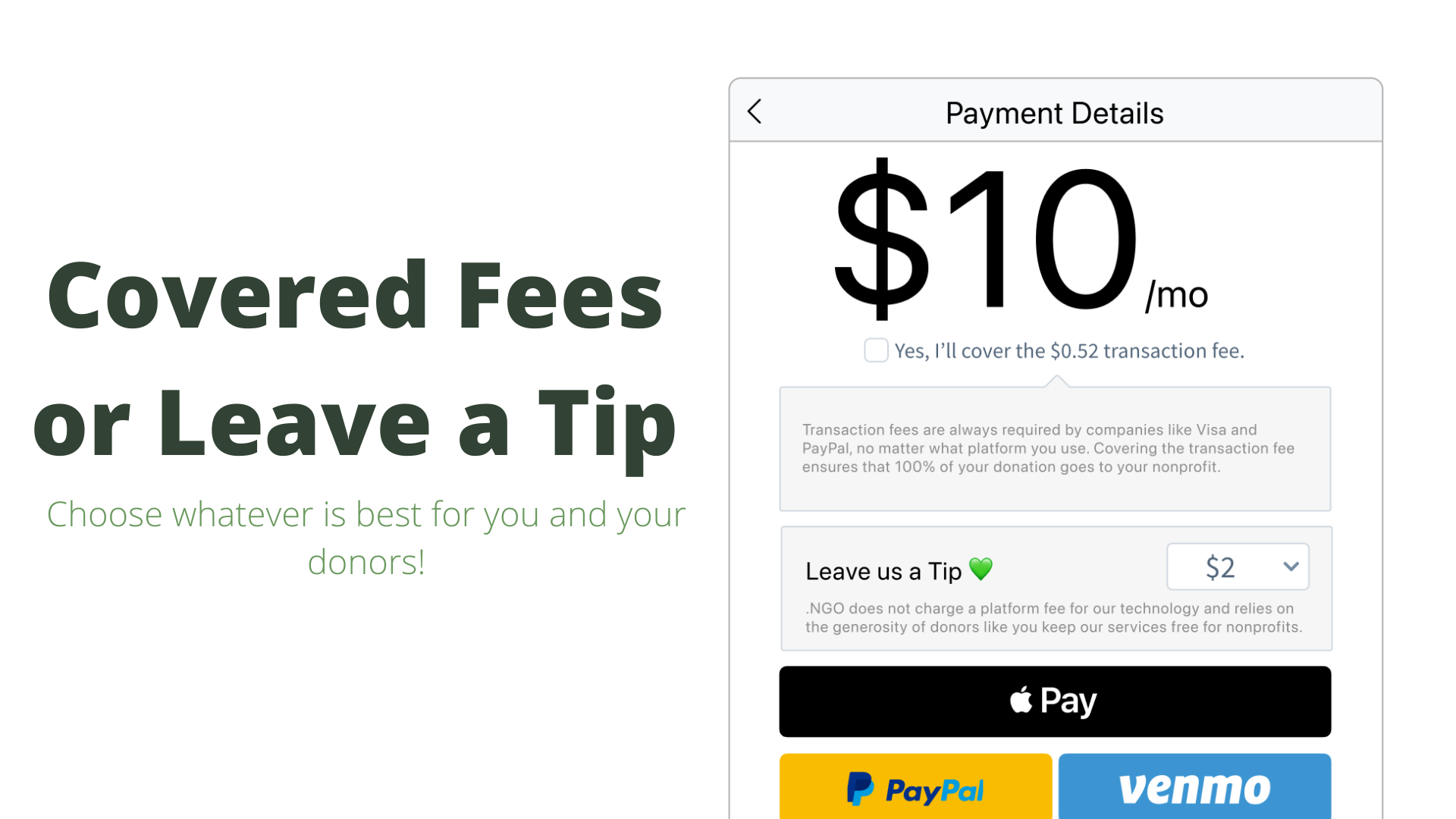 Covered Fees & Leave a Tip