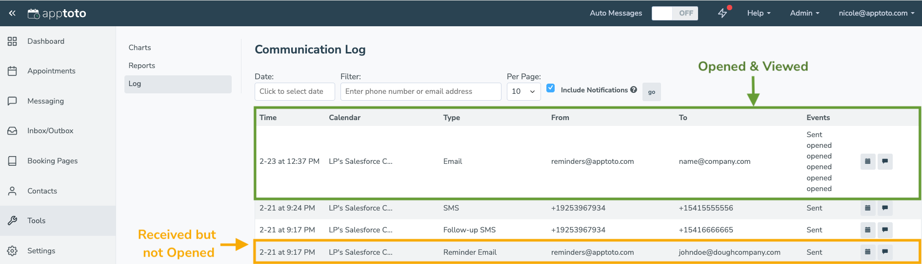 Open Tracking Reporting