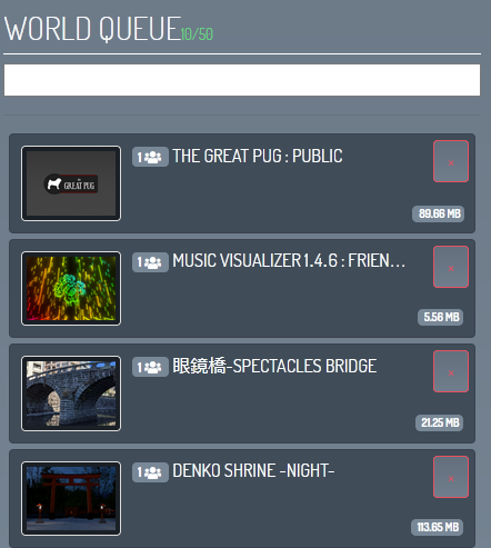 World queue system via website | Voters | VRChat