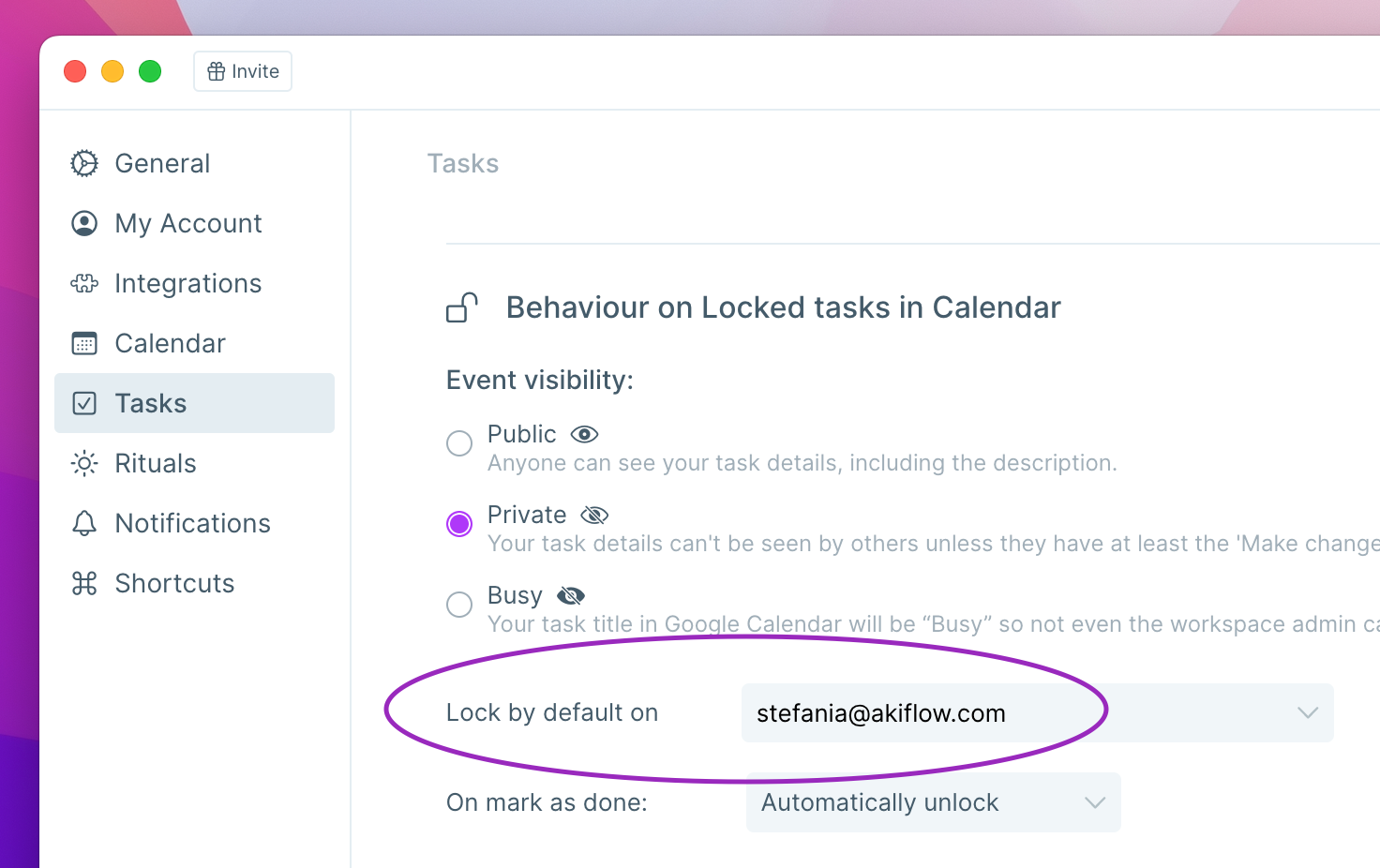 🔒 Automatically Lock Tasks On A Different Calendar | Akiflow Changelog