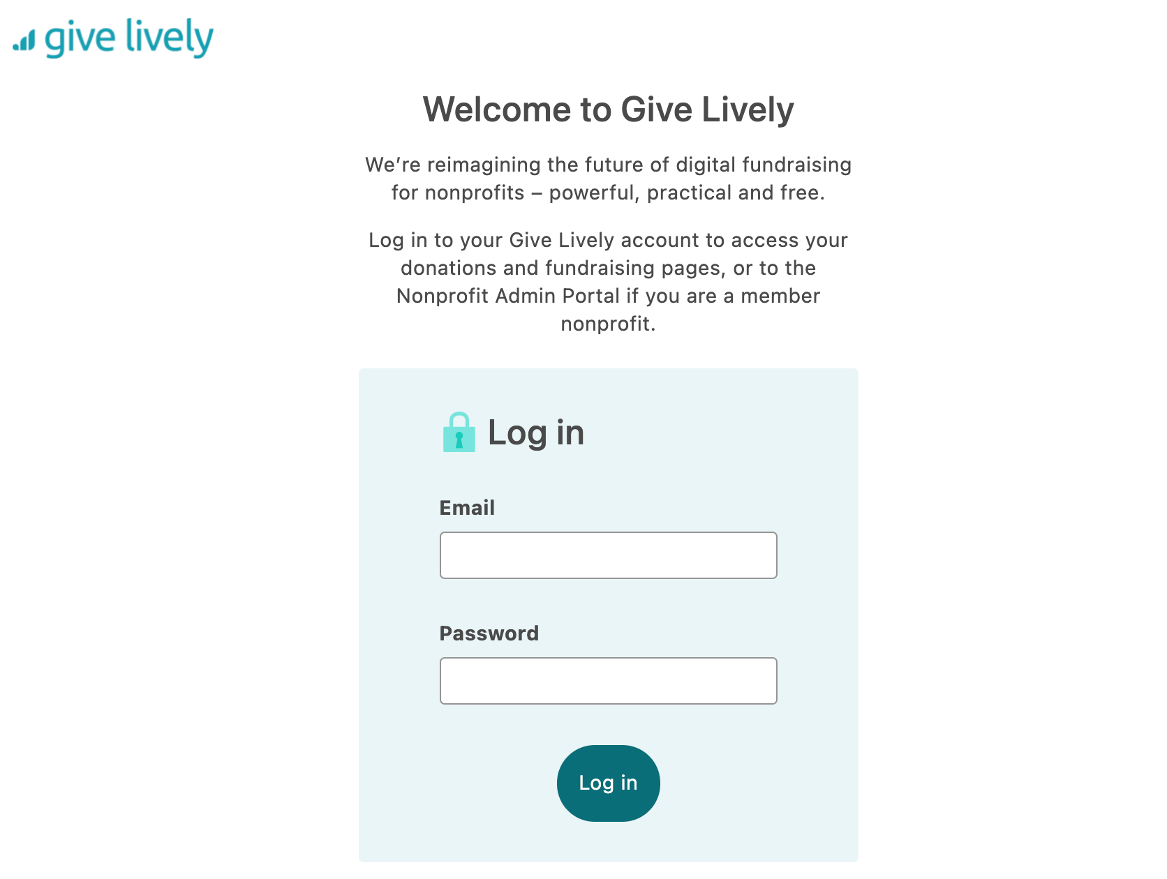 login page