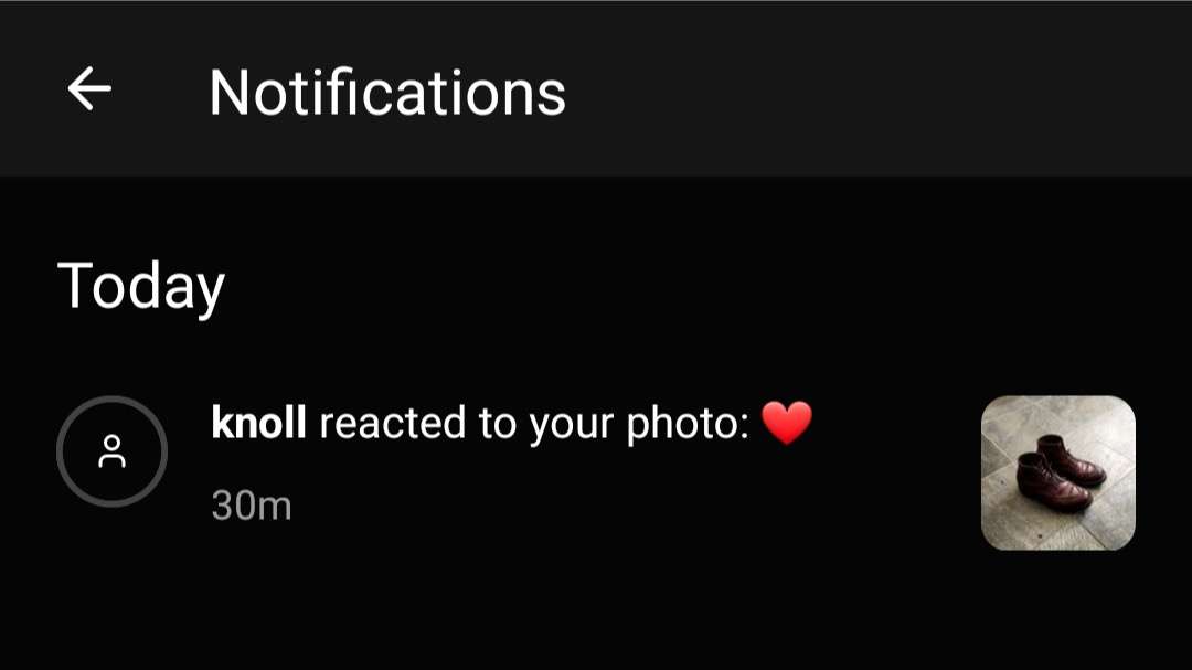 Reaction notification