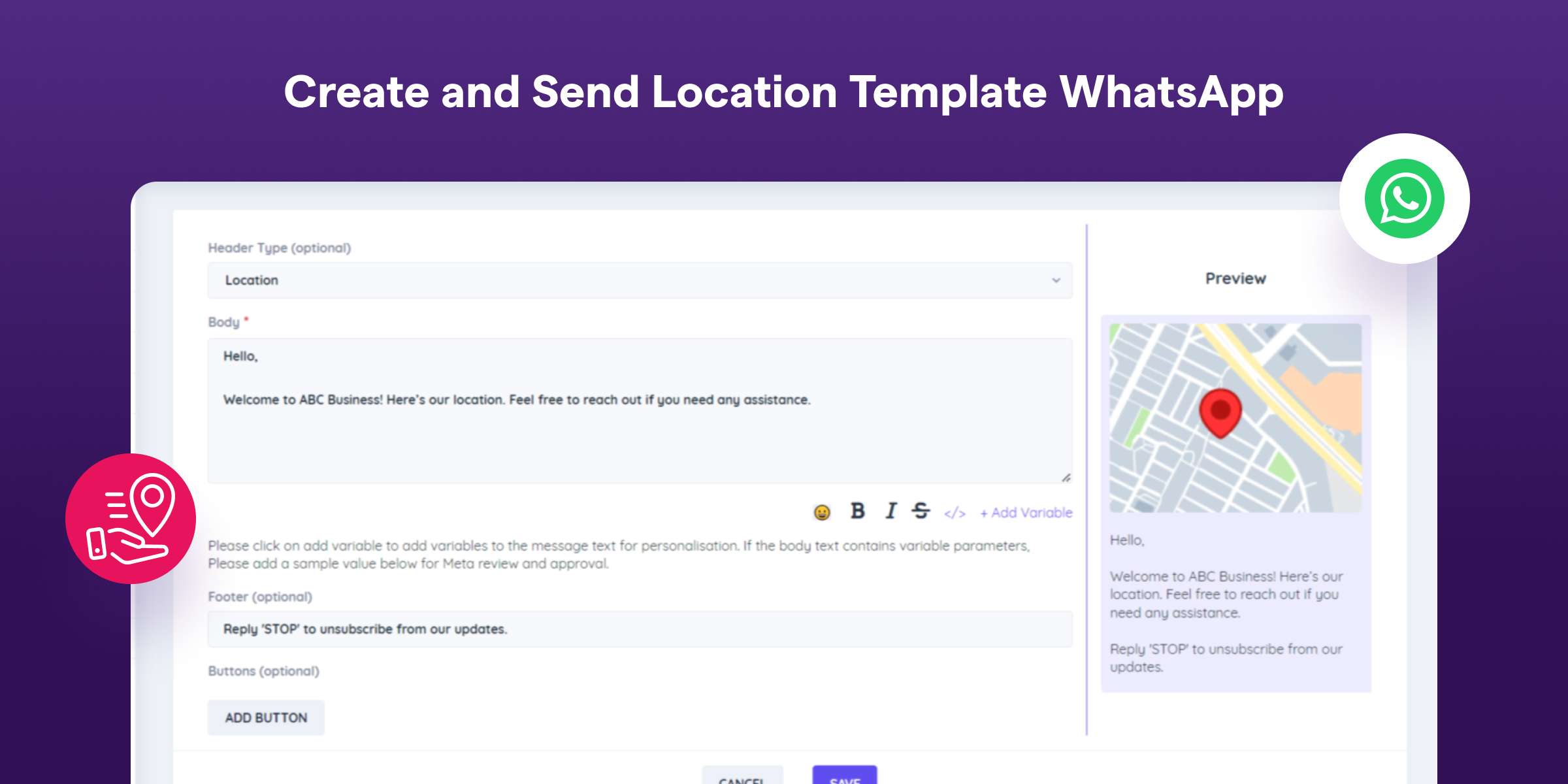 Create and Send Location